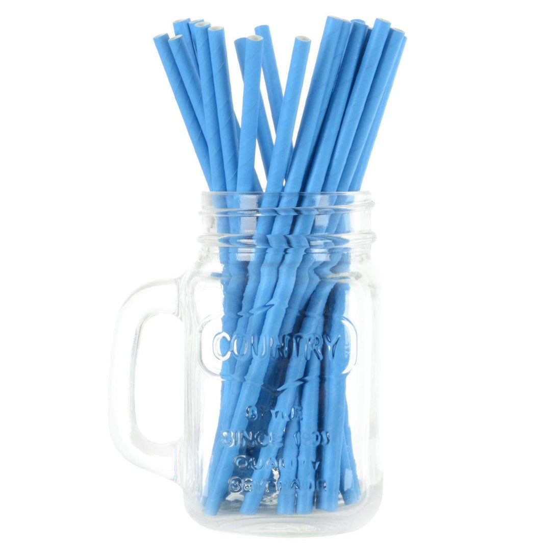 250 Eco Friendly Recyclable Paper Straws Bright Colours Blue