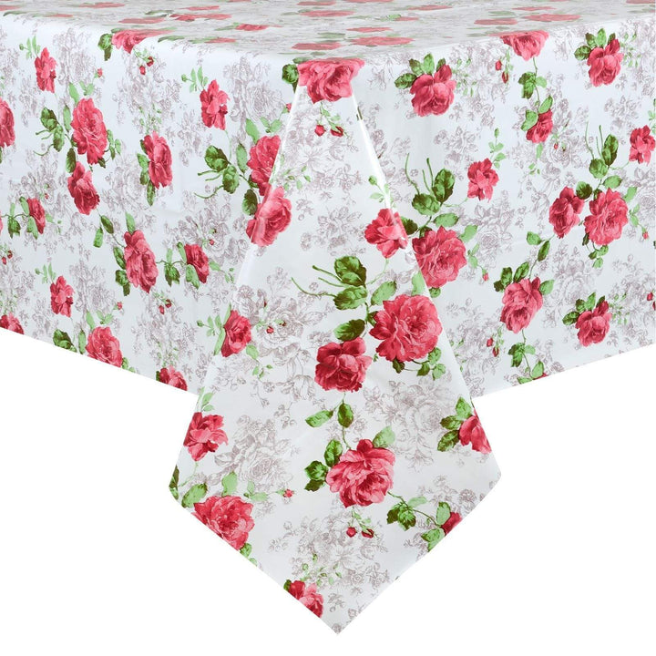 Floral Designs Large Tablecloth Wipe Clean PVC Vinyl Table Cover Roses