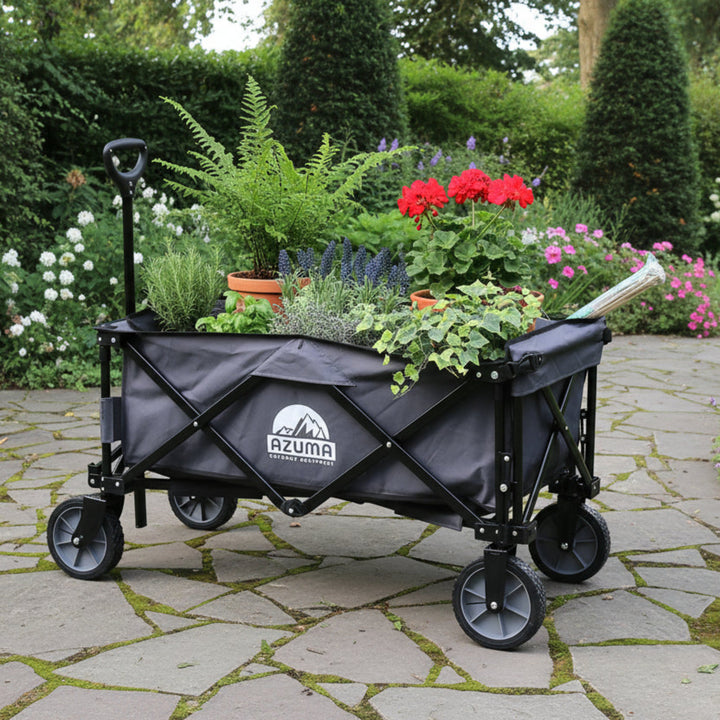Azuma Folding Wagon Garden Trolley Cart Beach Camping Sports