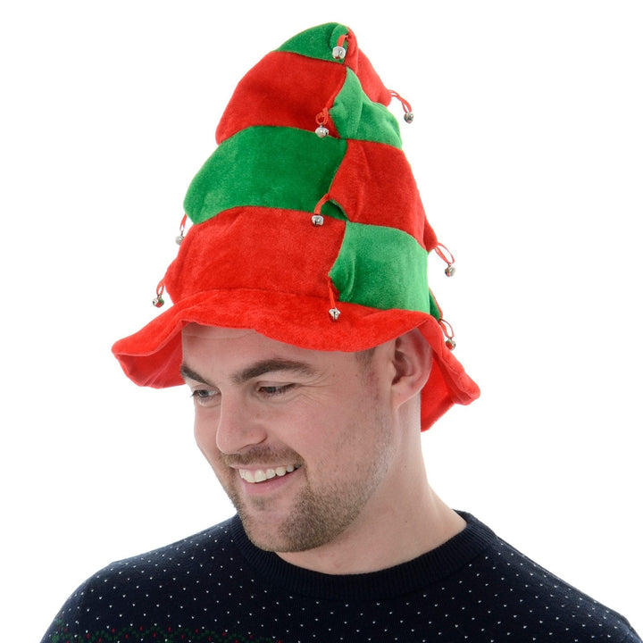 Festive Christmas Hats and Headbands Assorted Designs Red/Green Hat With Bells