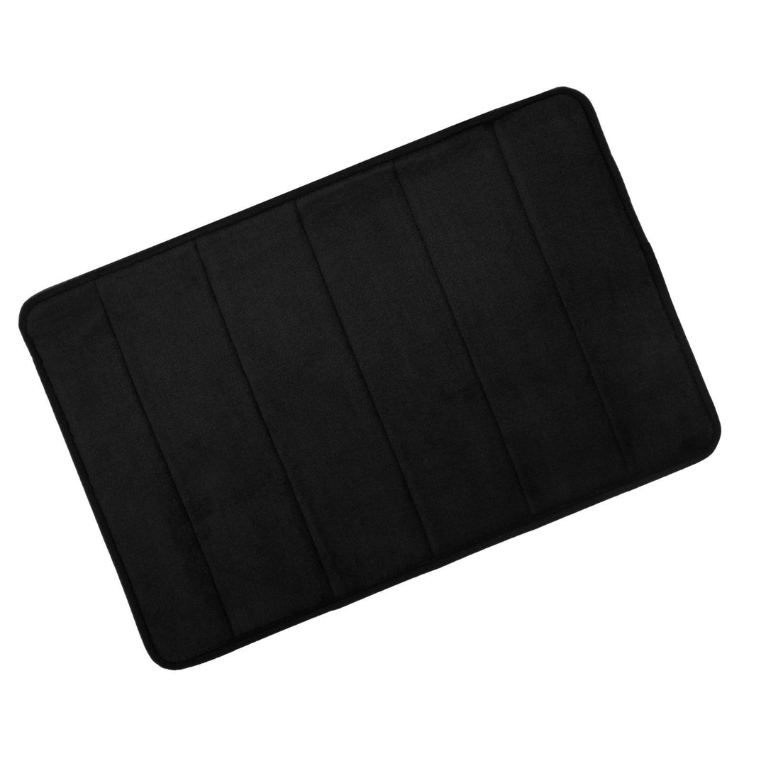 Microfibre Memory Foam Non Slip Bathroom Bath Shower Mat Black / 50x80cm