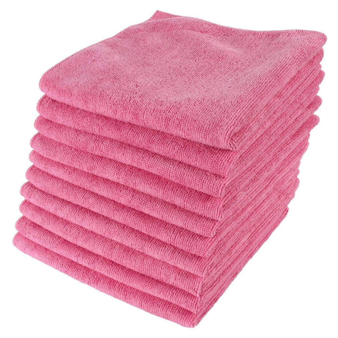 Microfibre Home Kitchen Car Valeting Dusters Cleaning Cloths Pink / 10 cloths