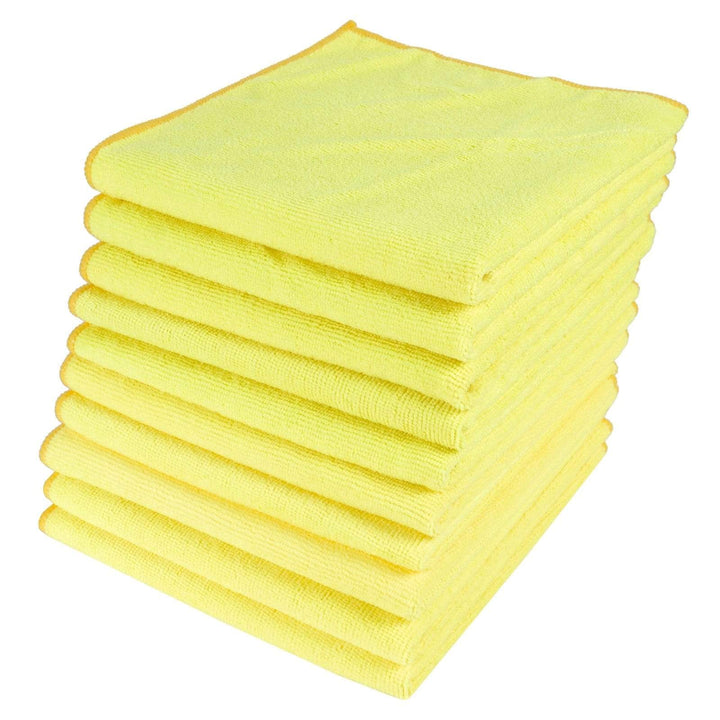 Microfibre Home Kitchen Car Valeting Dusters Cleaning Cloths Yellow / 10 cloths