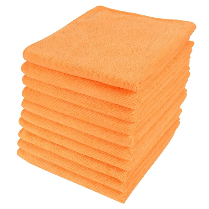 Microfibre Home Kitchen Car Valeting Dusters Cleaning Cloths Orange / 10 cloths