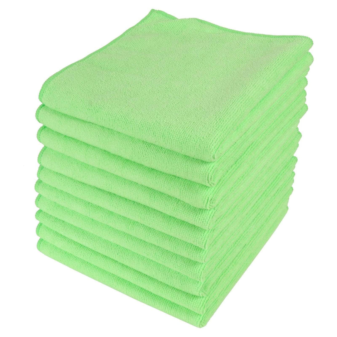 Microfibre Home Kitchen Car Valeting Dusters Cleaning Cloths Green / 10 cloths