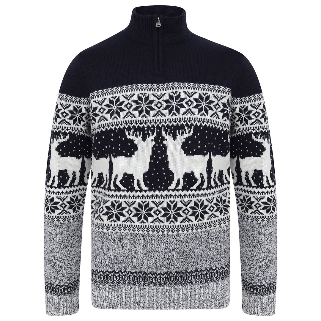 Mens Traditional Reindeer Christmas Jumper Ink / S