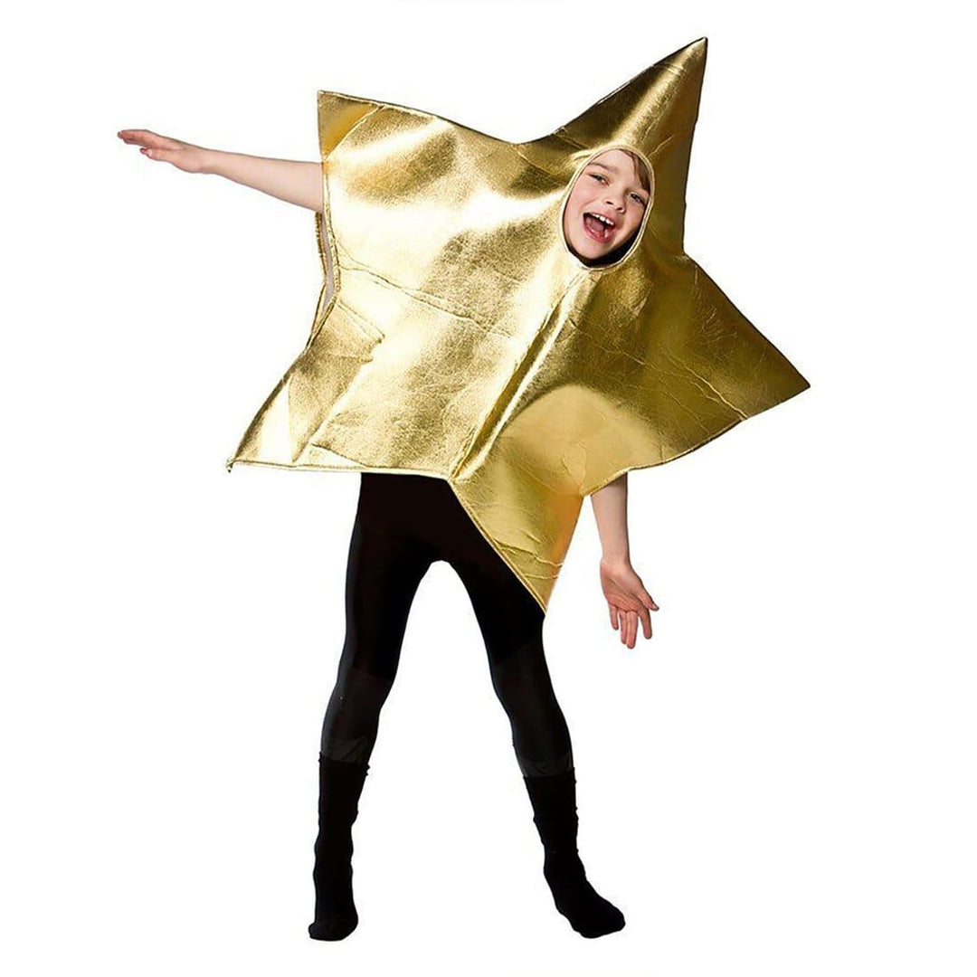 Kids Nativity Play Star Costume Gold Silver Halloween Fancy Dress Gold