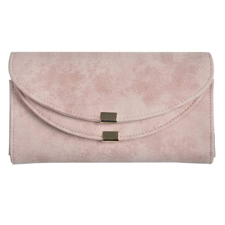 Womens Sophia Suedette Long Stud Purse - Natural Blue Pink Pink