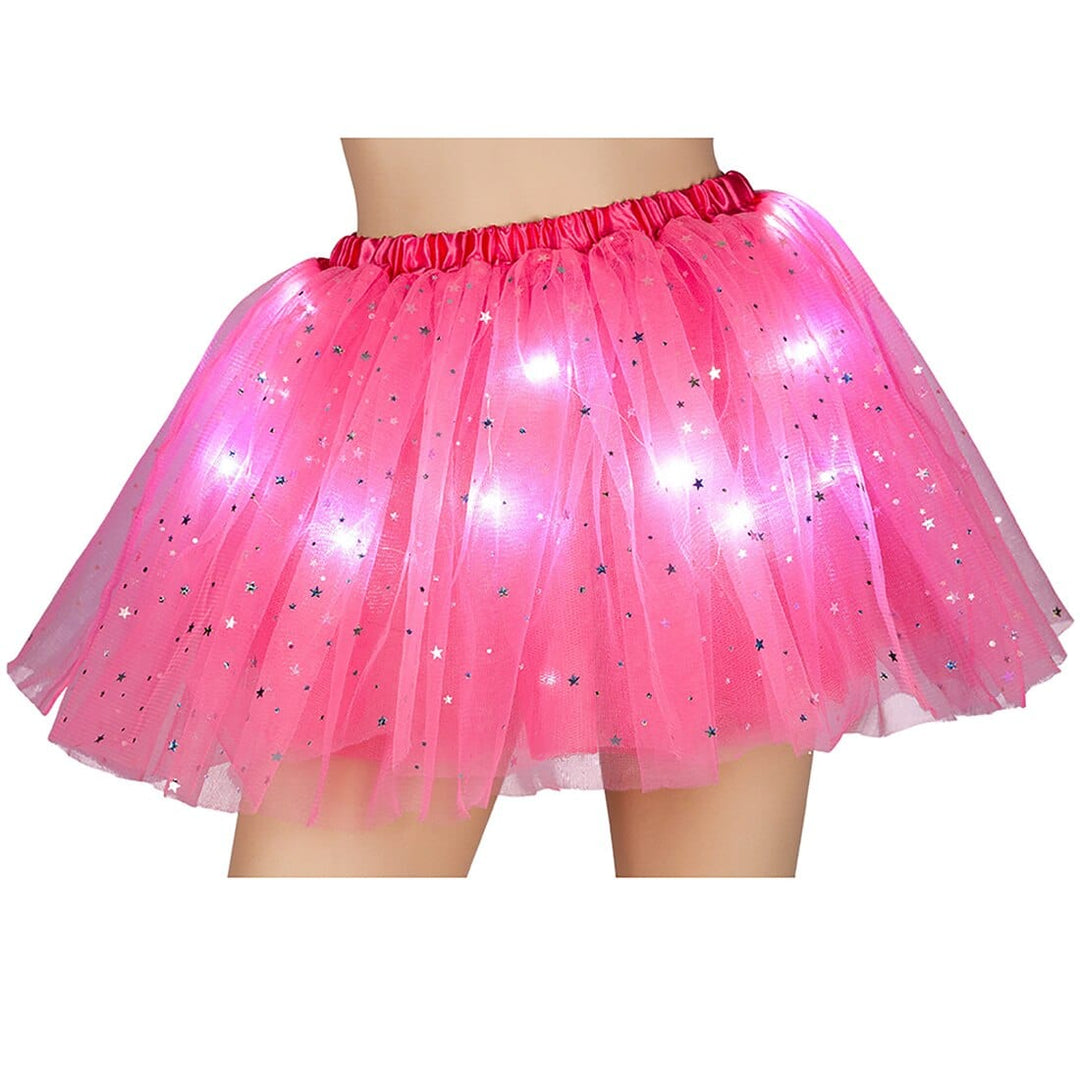 Light Up Sparkle Tutu LED Ballet Skirt Fancy Dress One Size Pink