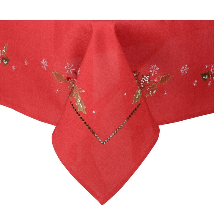 Holly Leaf Fabric Tablecloths / Napkins Xmas Decoration