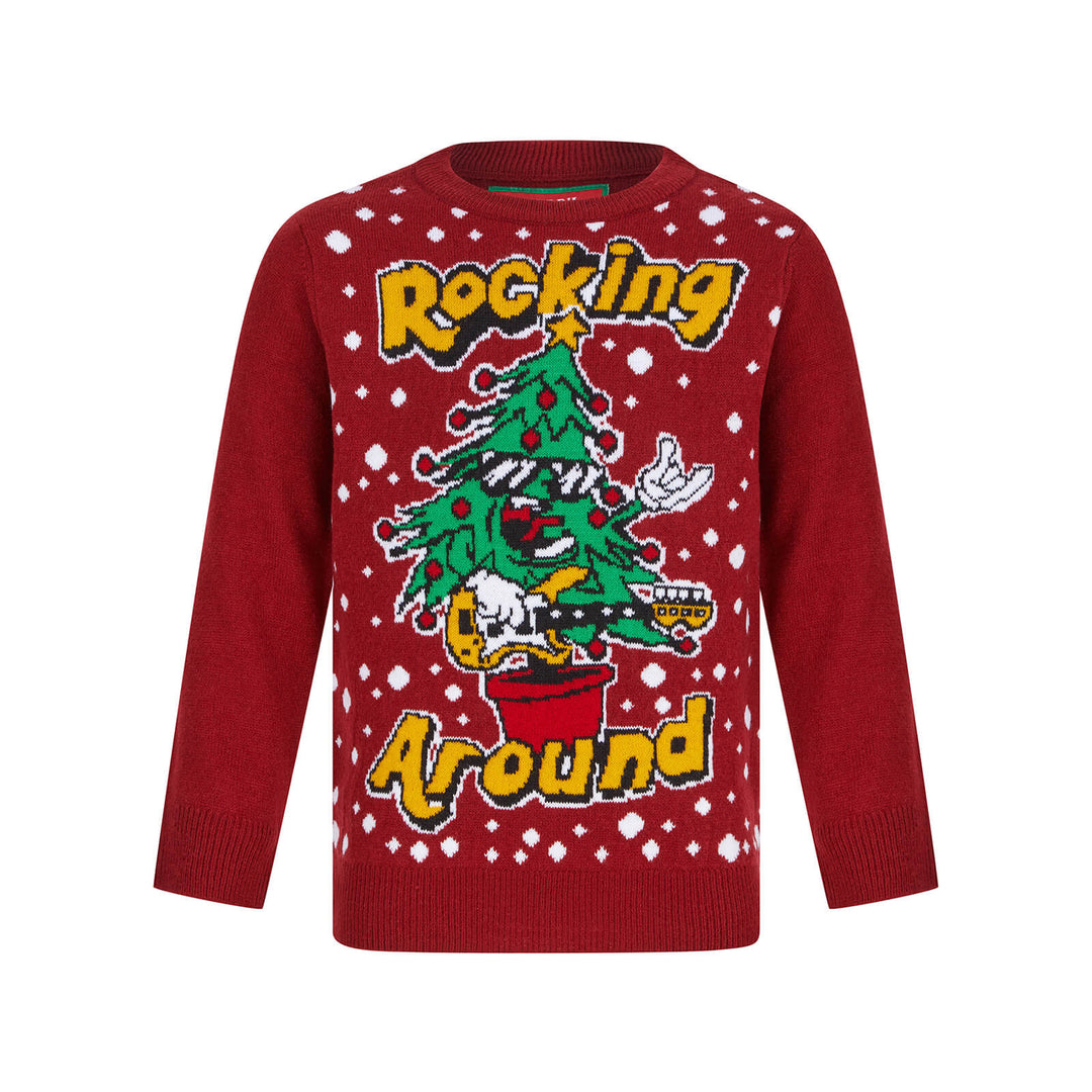 Kids Rocking Around The Christmas Tree Jumper Red / 4-5