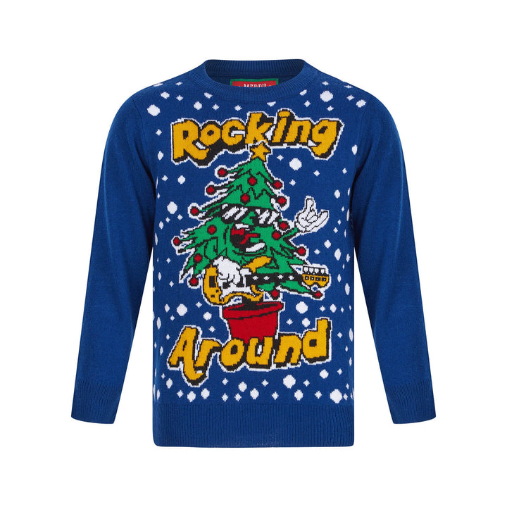 Kids Rocking Around The Christmas Tree Jumper Sapphire Blue / 4-5