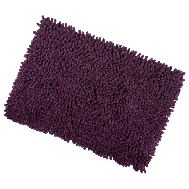 Absorbent Thick Shaggy Loop Noodle Non Slip Bathroom Bath/Shower Mat Plum / 50x80cm