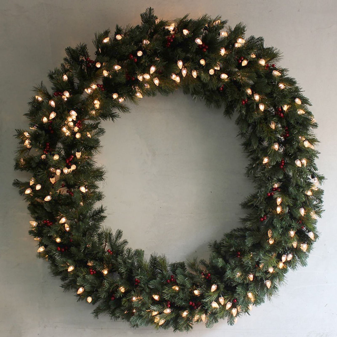 60"/40" Giant Pre-Lit LED Christmas Wreath Outdoor Decoration 60"