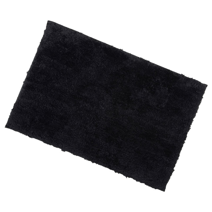 Soft Tufted Bathroom Bath Shower Mat Non-Slip Backing 12 Colours Black / 50x80cm