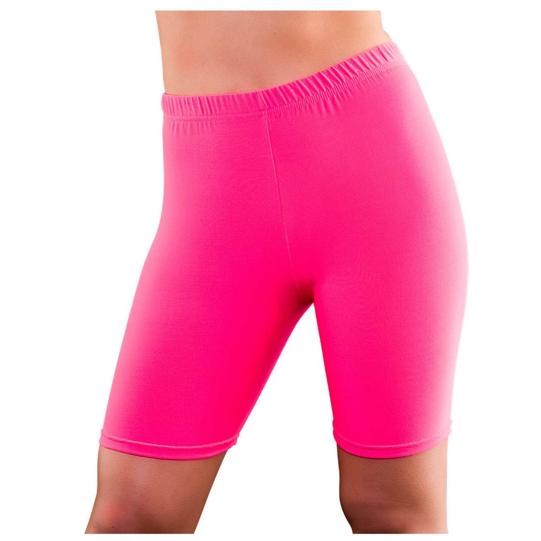 80s Cycling Shorts Neon Fancy Dress Hen Party Halloween Pink / M/L