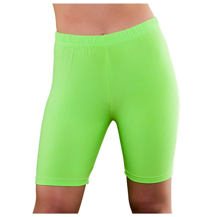 80s Cycling Shorts Neon Fancy Dress Hen Party Halloween Green / M/L