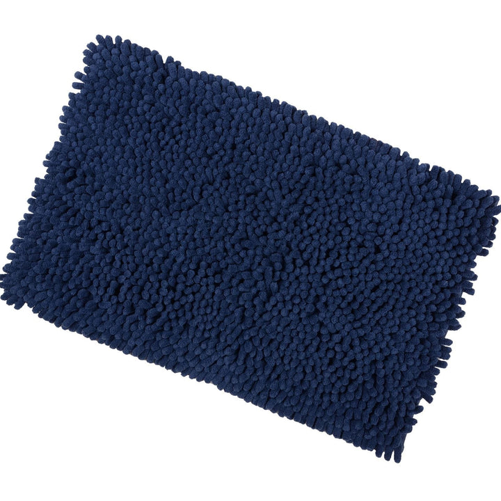 Absorbent Thick Shaggy Loop Noodle Non Slip Bathroom Bath/Shower Mat Navy / 50x80cm