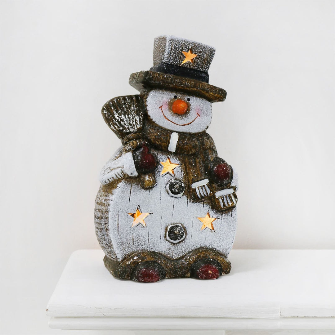 Light Up Ceramic Christmas Character Ornament Decoration Snowman