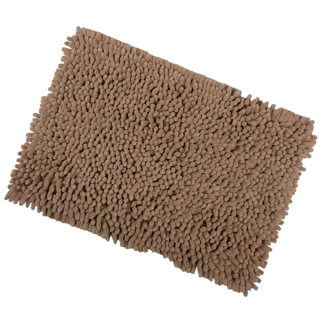 Absorbent Thick Shaggy Loop Noodle Non Slip Bathroom Bath/Shower Mat Mocha / 50x80cm