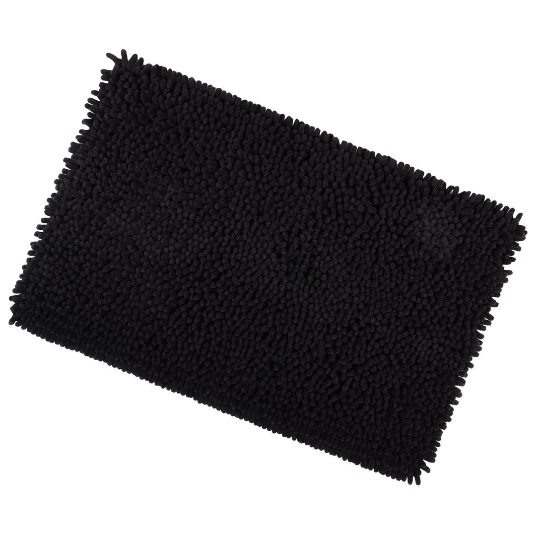 Absorbent Thick Shaggy Loop Noodle Non Slip Bathroom Bath/Shower Mat Black / 40x60cm