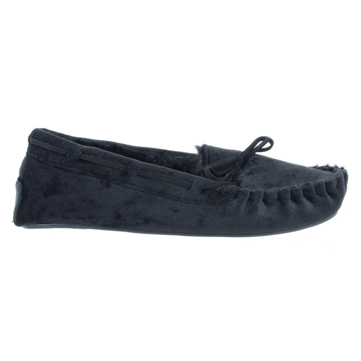 Womens Moccasin Slippers Luxury Velour Fur Lining Non-Slip