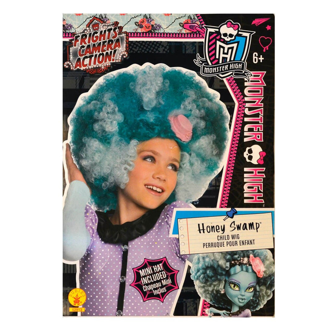 Monster High Wig Girls Fancy Dress Character Hair Kids 6+ Honey Swamp