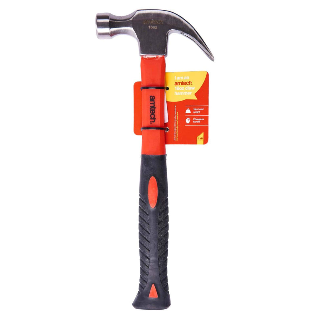 Amtech Fibreglass Shaft Claw Hammer 8oz 16oz 20oz 16oz