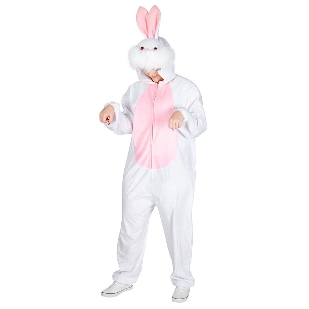 Adults Easter Bunny Costume Deluxe White Rabbit Fancy Dress