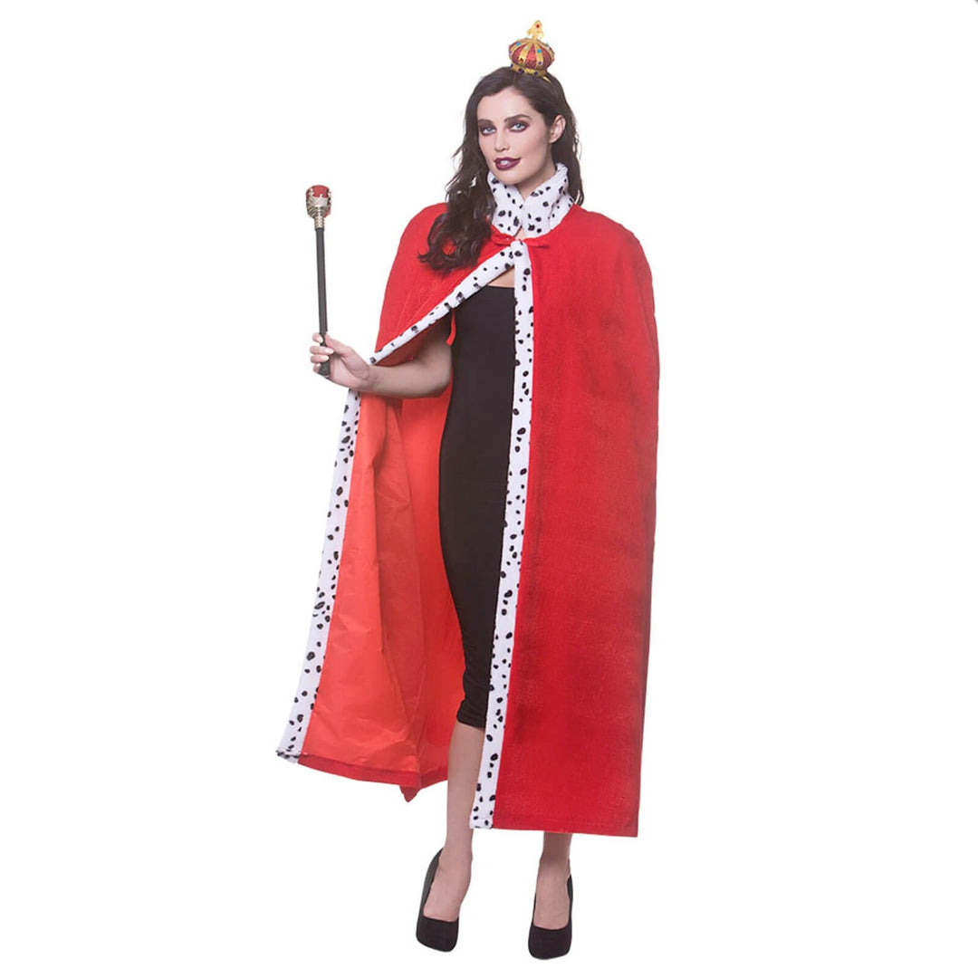 Deluxe King Queen Robe Red Plush Fancy Dress Cape 125cm