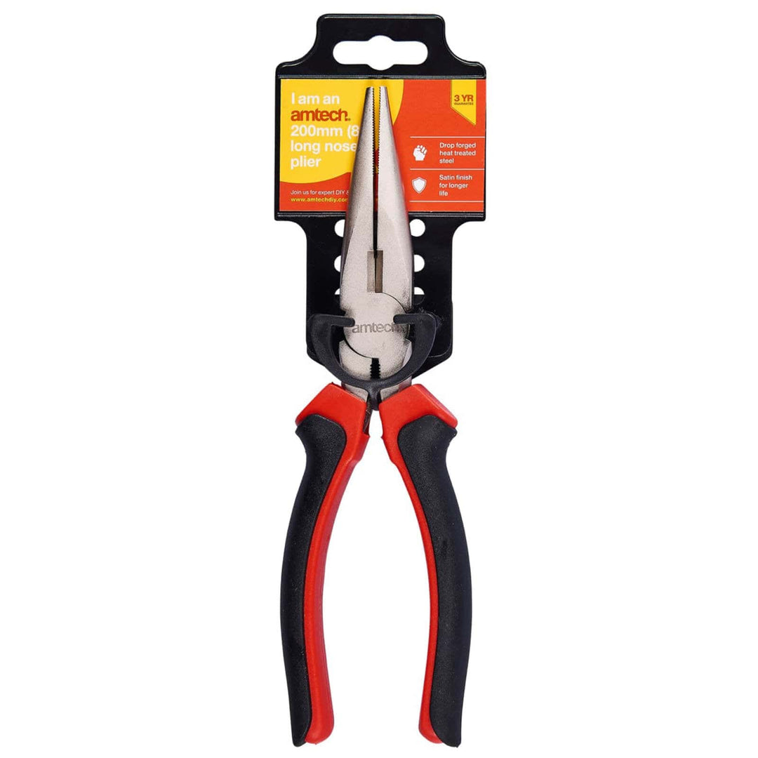 Amtech 8" 200mm Long Nose Plier Satin Finish