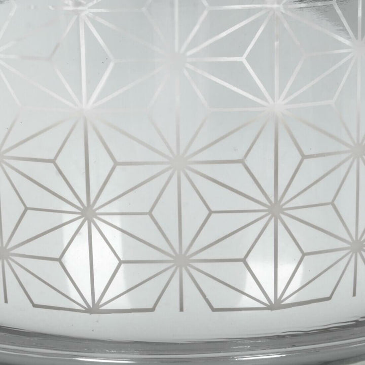 Large Unscented Candle Lantern Electroplated Glass Holder 15cm