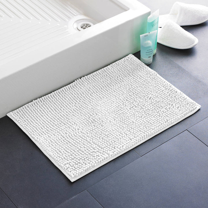 Step-Out Bath & Shower Mat Shaggy Noodle Pile Fibre Non-Slip