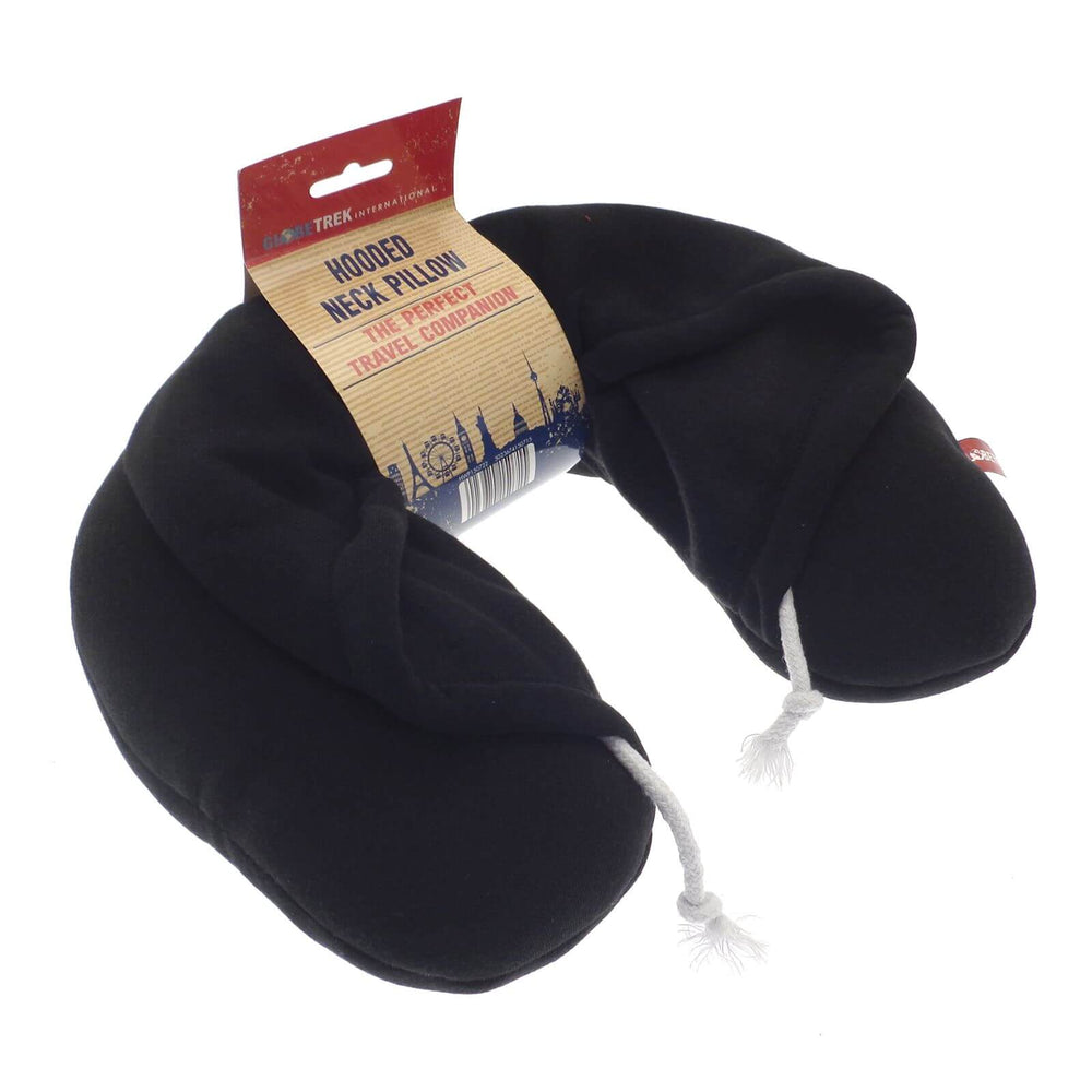 Hooded Neck Pillow Travel Cushion Plane Bus Holiday Black