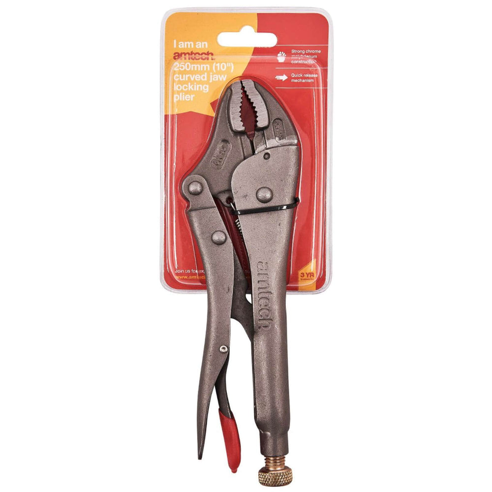 Amtech 10" Curved Jaw Locking Plier Quick Release