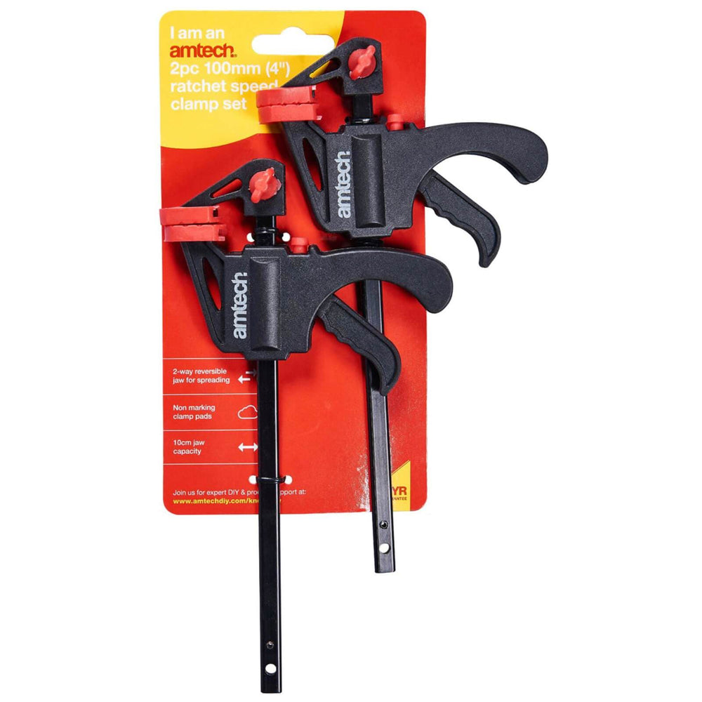 Amtech 2 Piece 4" Ratchet Speed Clamp Set