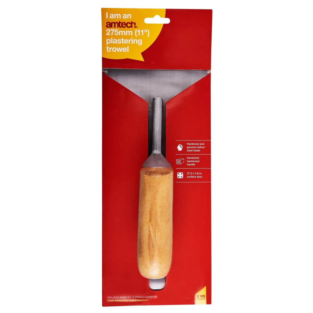 Amtech 11" Plastering Trowel Varnished Hardwood Handle