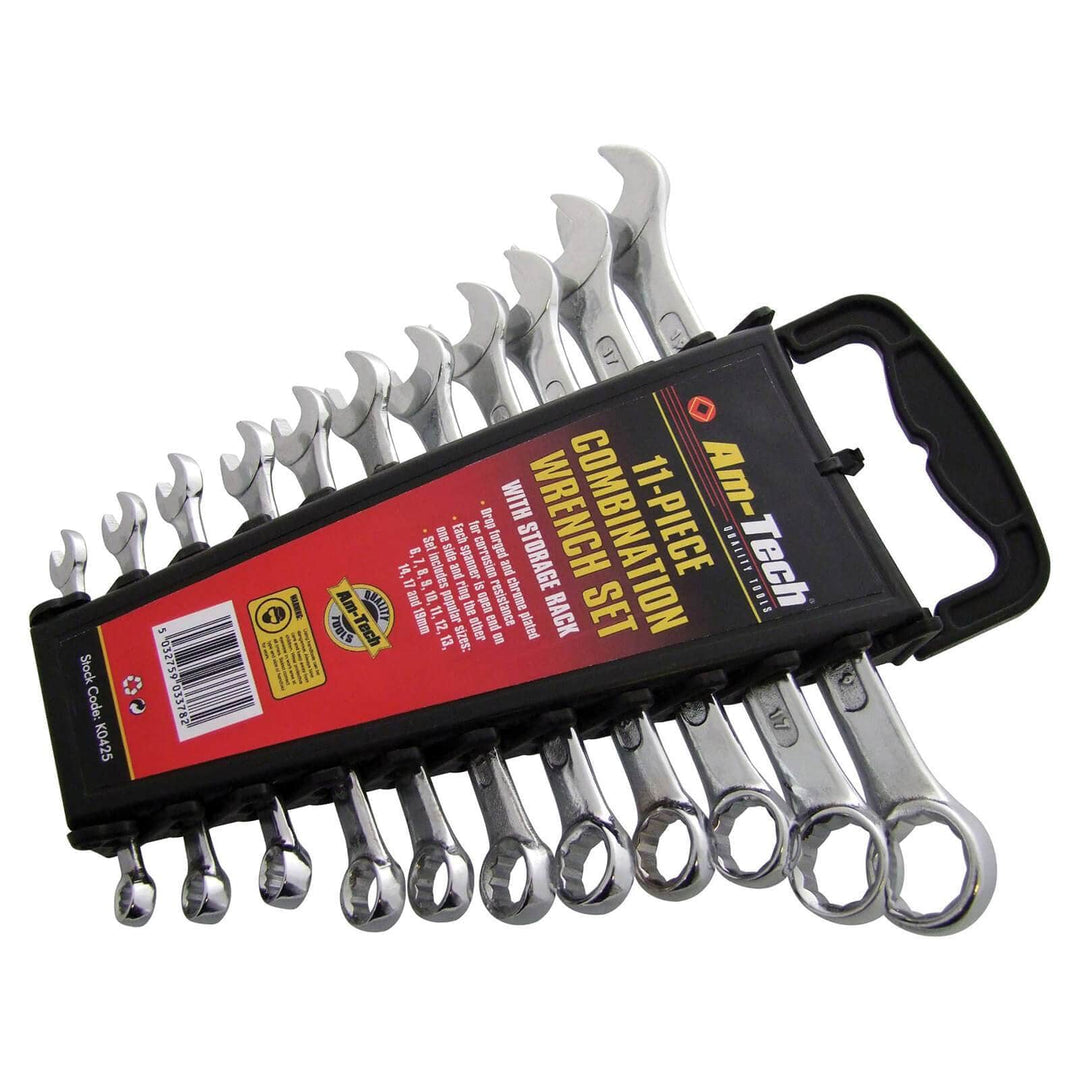 Amtech 11pc Chrome Plated Combination Spanner Set