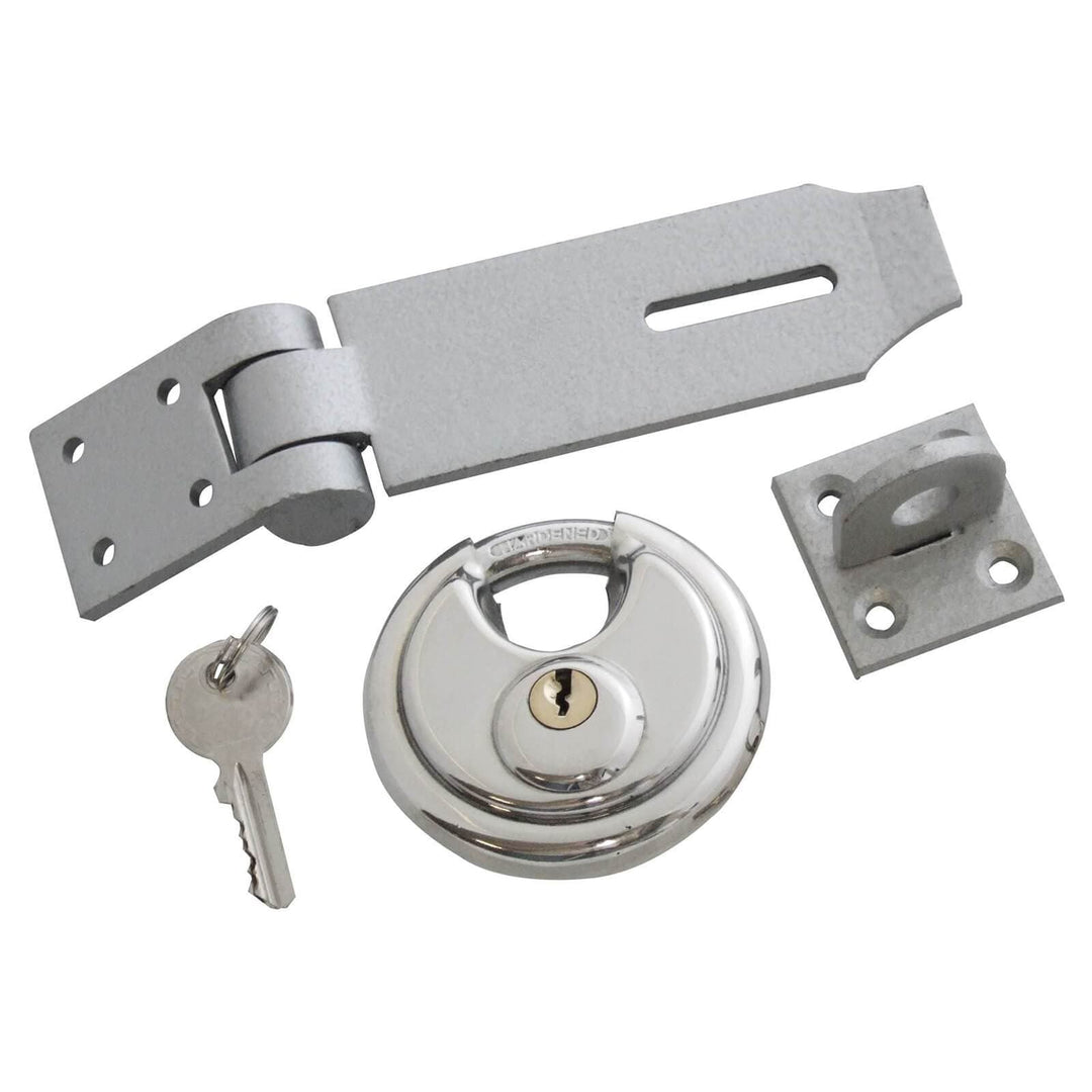 Amtech Heavy Duty Heat Treated Carbon Steel Hasp With Padlock