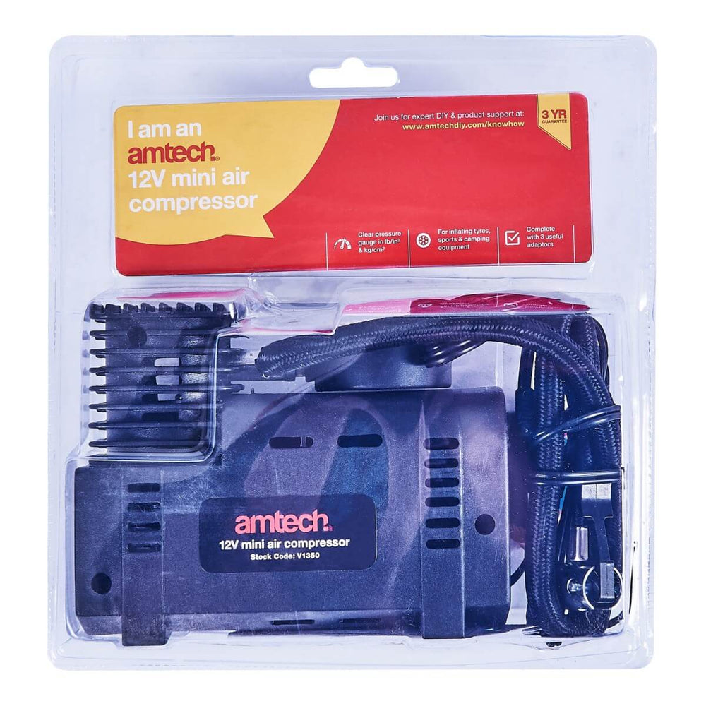 Amtech Mini Air Compressor Nylon Hose With 3 Adaptors