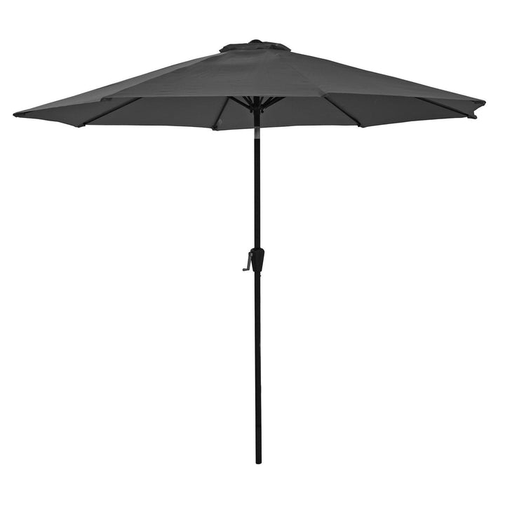 3m Round Parasol Crank Tilt Garden Patio Shade Umbrella Grey