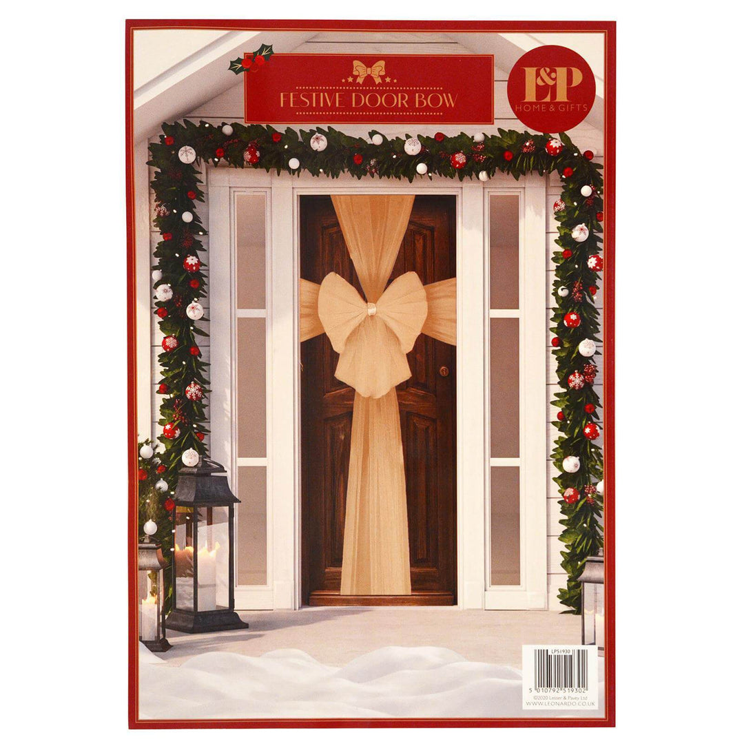 Festive Door Bow Christmas Decoration Home Silver Gold Gold