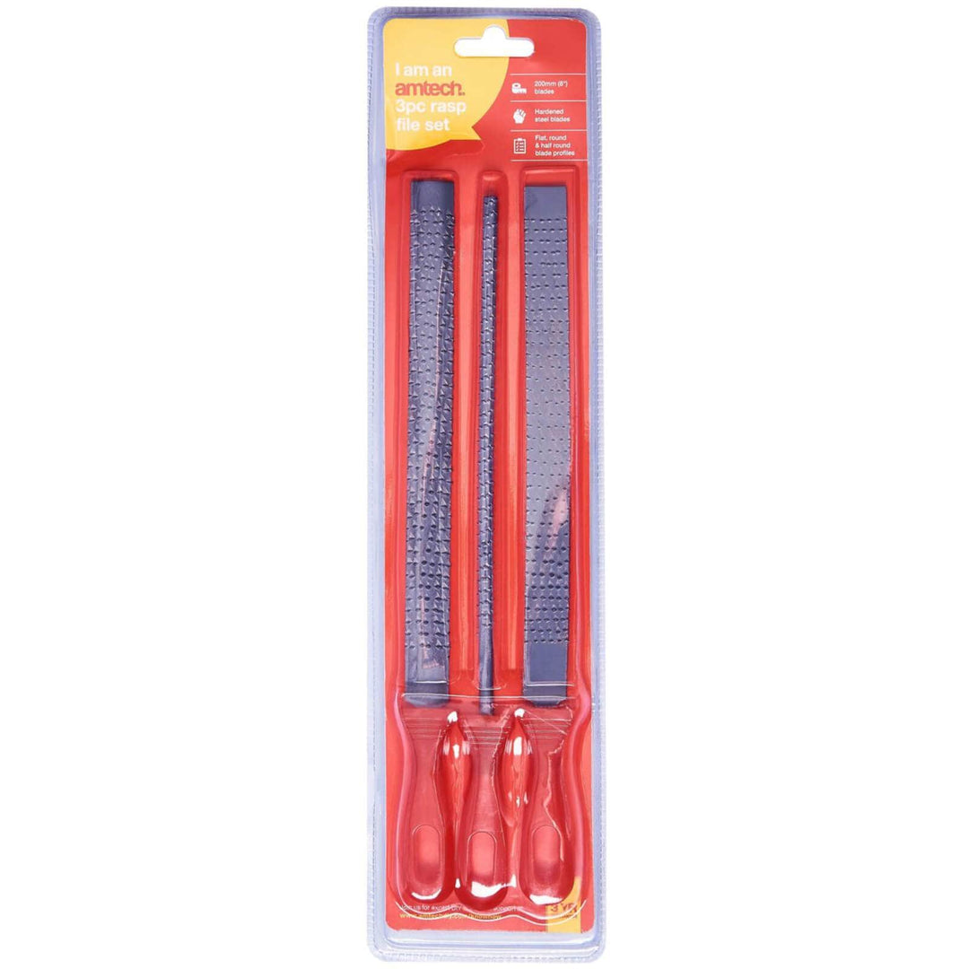 Amtech 3 Piece Rasp File Set Carbon Steel