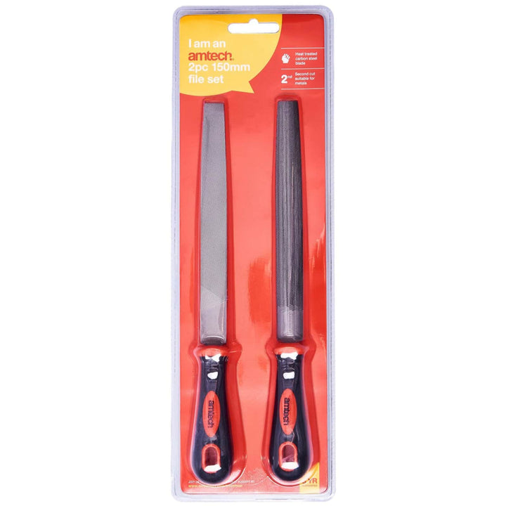 Amtech 2 Piece 150mm File Set Comfort Grip