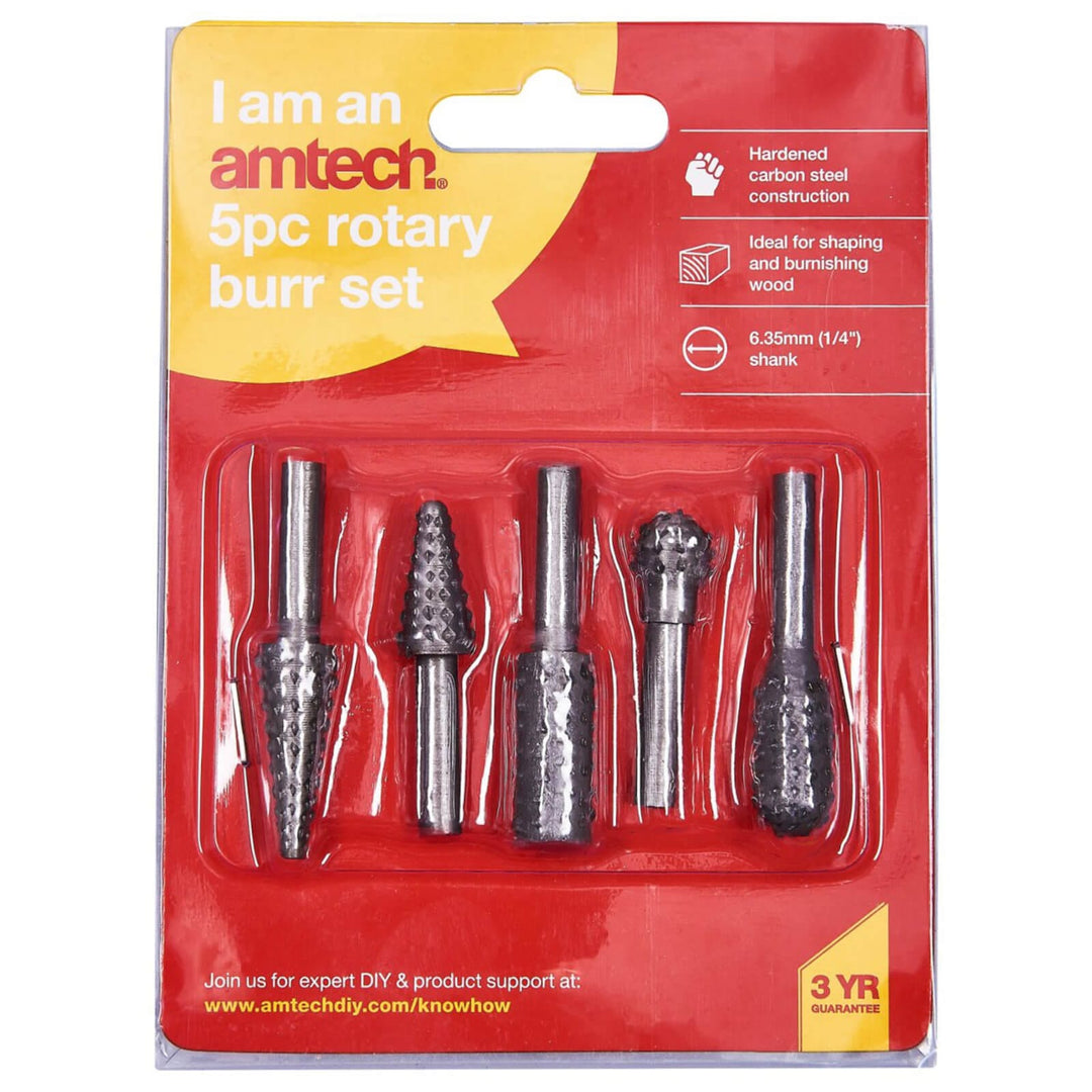 Amtech 5 Piece Rotary Burr Set