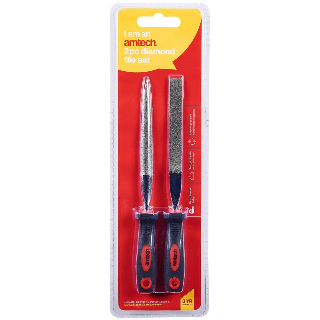 Amtech 2 Piece Diamond File Set Comfort Grip