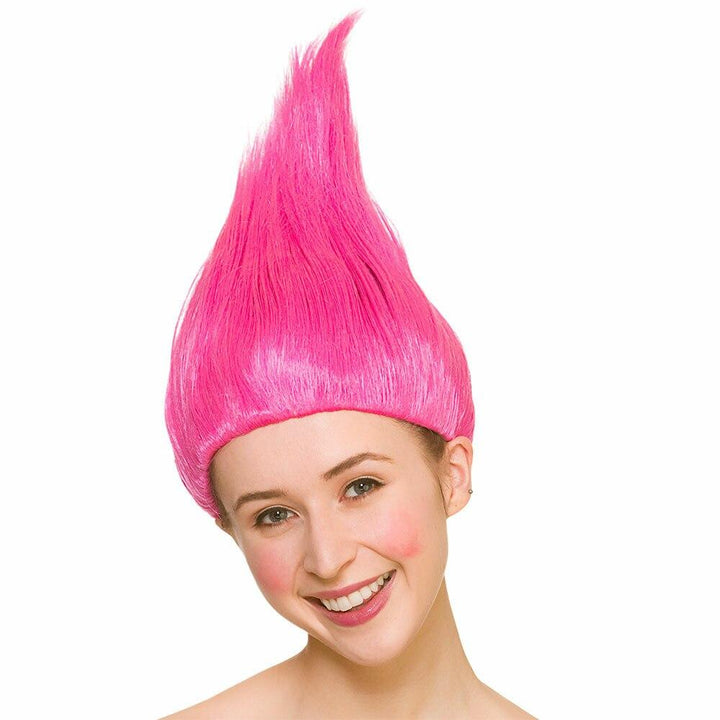 Troll Wig Adults Fancy Dress Party Halloween Costume Gnome Pink