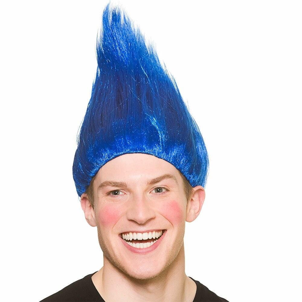 Troll Wig Adults Fancy Dress Party Halloween Costume Gnome Blue