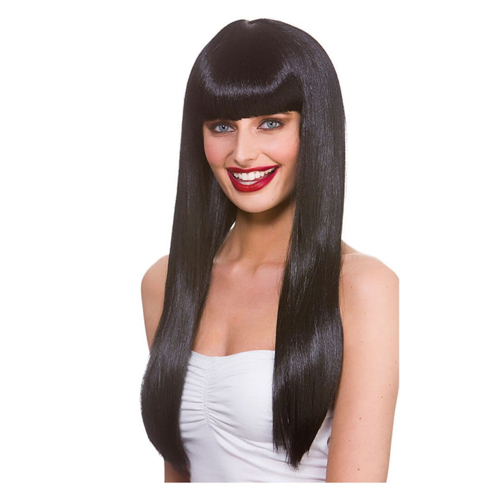 Fantasy Wig Long Hair Fringe Fancy Dress Halloween Party Black