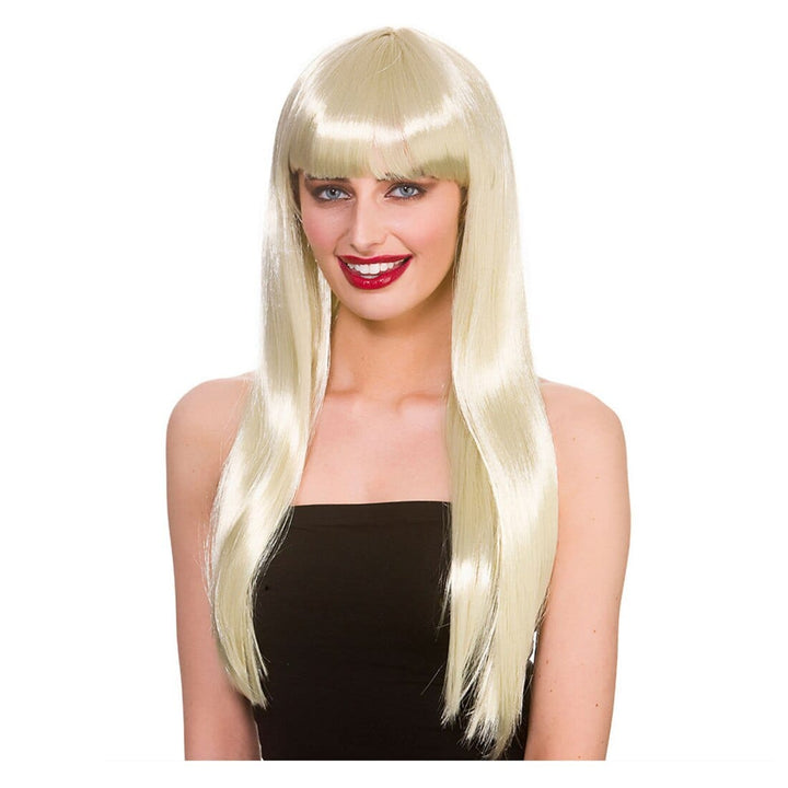 Fantasy Wig Long Hair Fringe Fancy Dress Halloween Party Blonde